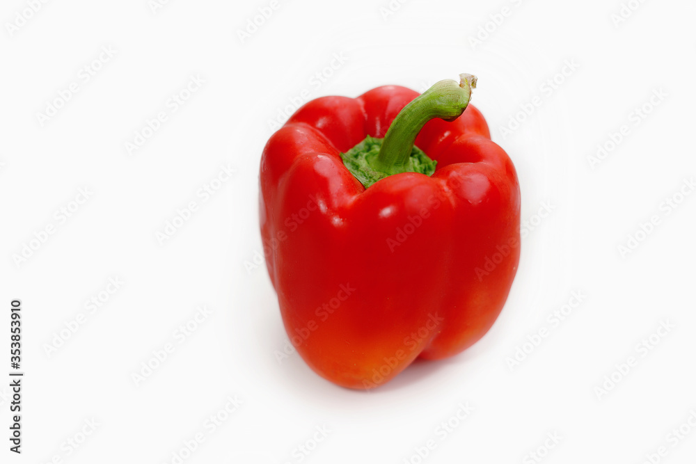 Red bell pepper on a white background. Isolate Fresh vegetables, vitamins, healthy nutrition Red bell pepper on a white background. Isolate Fresh vegetables, vitamins, healthy nutrition
