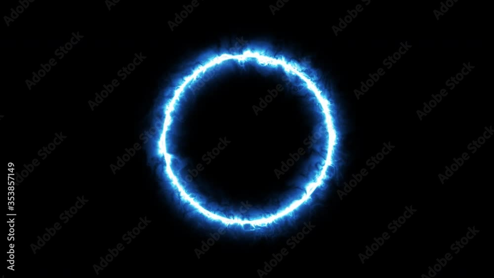 Plasma ring against dark background. Animation. 3D.