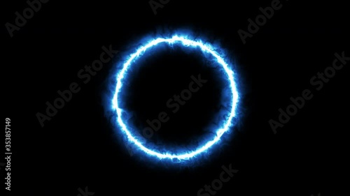 Plasma ring against dark background. Animation. 3D.