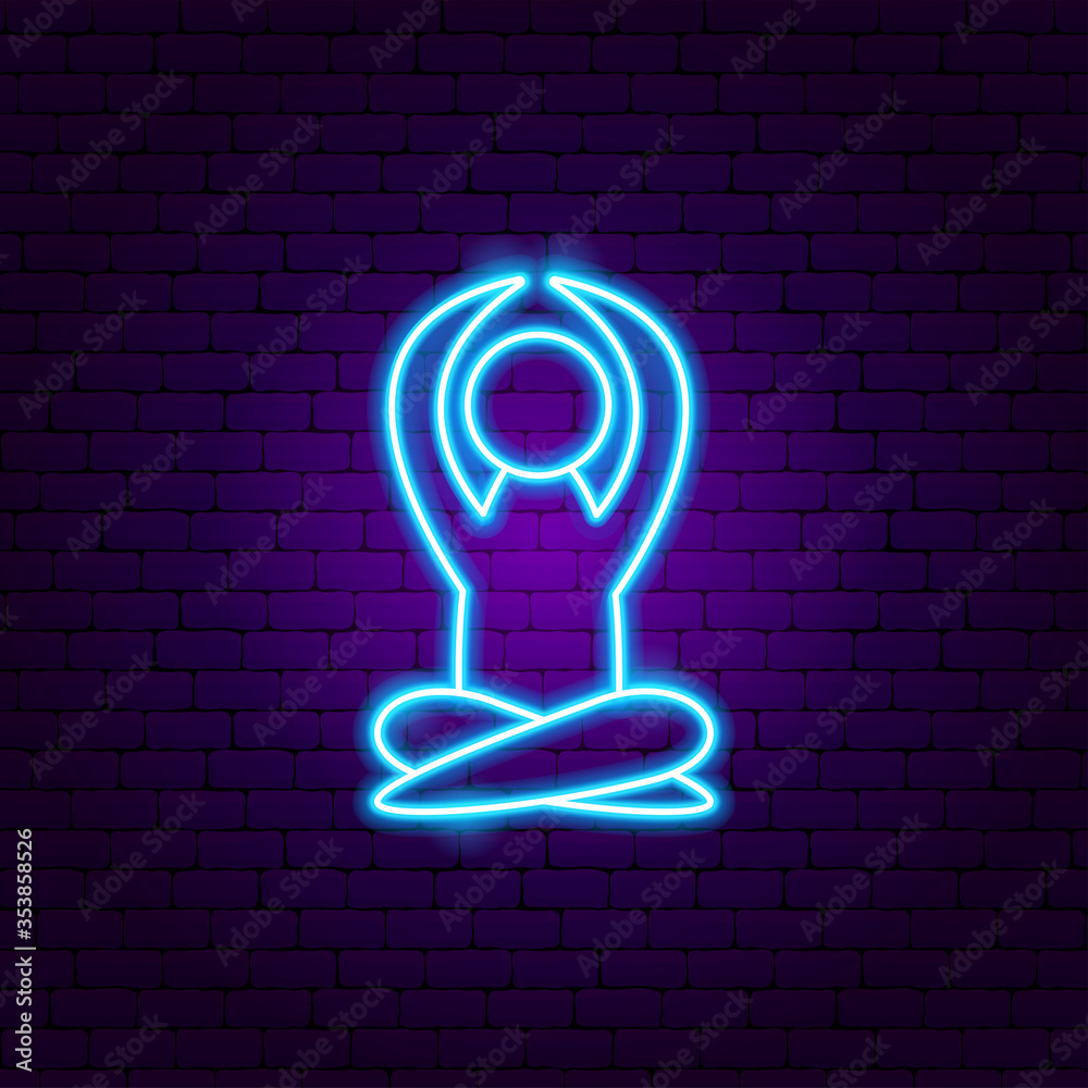 Fotografie Yoga Pose Sitting Neon Sign