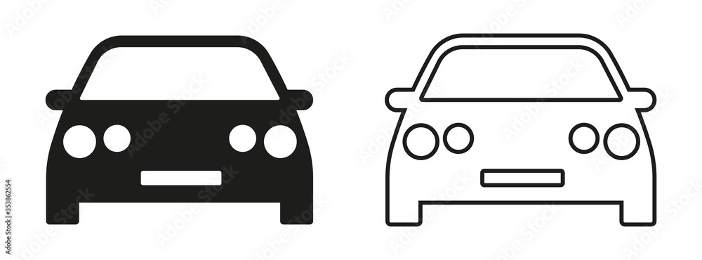 Car icons . Car . Car symbol . Black and contour machines for applications and web sites. Vector illustration Car icons . Car . Car symbol . Black and contour machines for applications and web sites. Vector illustration