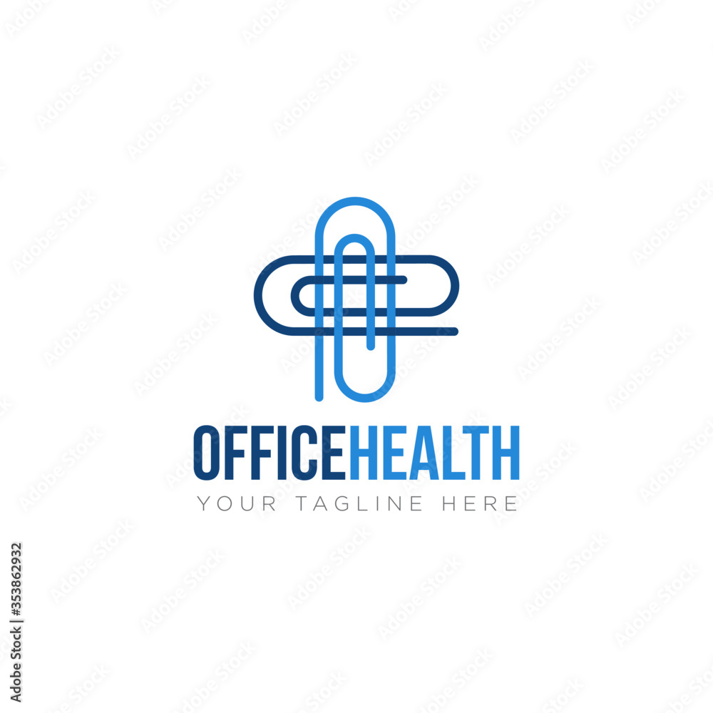 officehealth logo, creative paper clip make cross health vector officehealth logo, creative paper clip make cross health vector