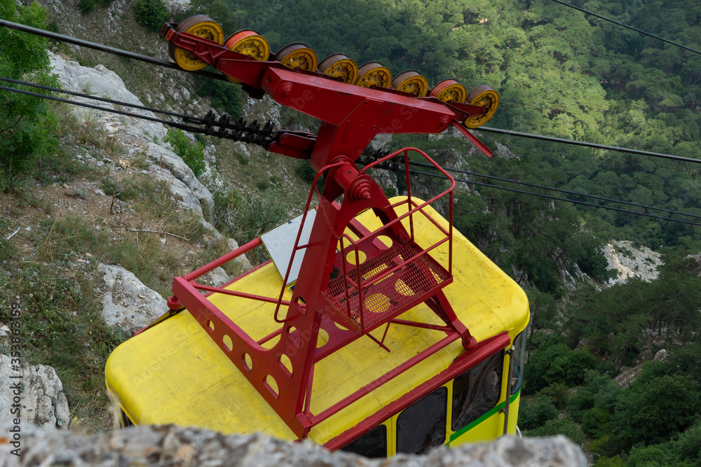 Cableway Miskhor - Ai-Petri. Mountain landscape near Yalta