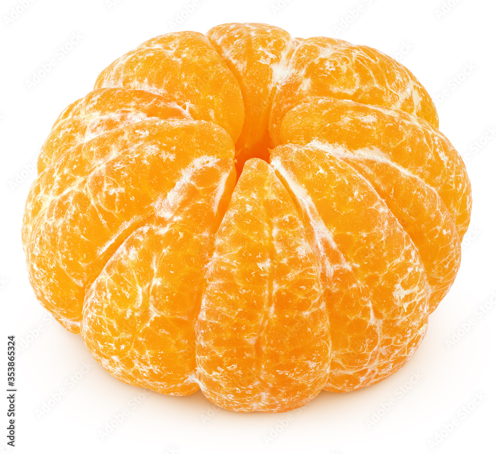 Full peeled tangerine or mandarin citrus fruit isolated on white background with clipping path. Full depth of field. Full peeled tangerine or mandarin citrus fruit isolated on white background with clipping path. Full depth of field.