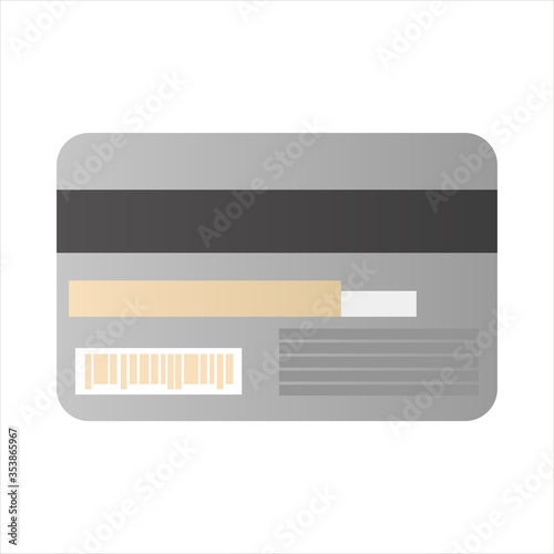 Credit card. Grey bank card template design. Credit or debit card for paying, buying, shopping. Vector illustration isolated on white background. 