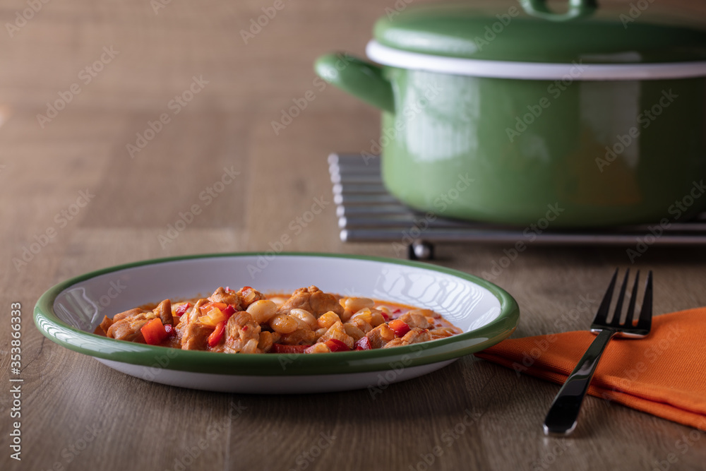 Hot turkish bean stew with a tasty tomato sauce, Turkish Food; Kuru Fasulye.. Hot turkish bean stew with a tasty tomato sauce, Turkish Food; Kuru Fasulye..