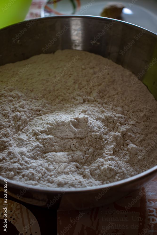 Rome, A bowl full of flour, the main ingredient for a good pizza.