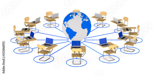 Global network on white bac...