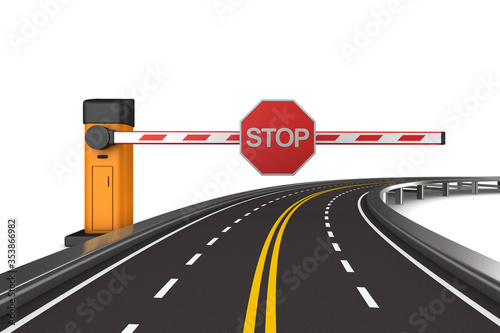 closed automatic barrier an...