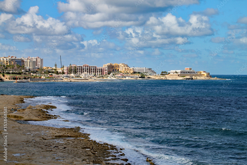A view of the Casino at Paceville in Malta, viewed from Sliema