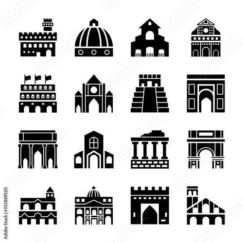 
Italy Rome Landmarks Icons
 photo