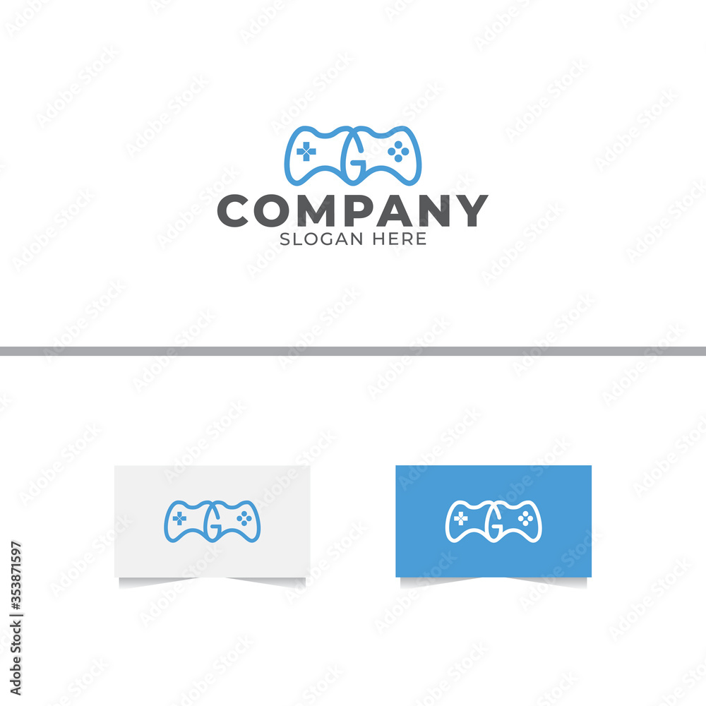 Letter G Game Pad Logo Design Vector Template
