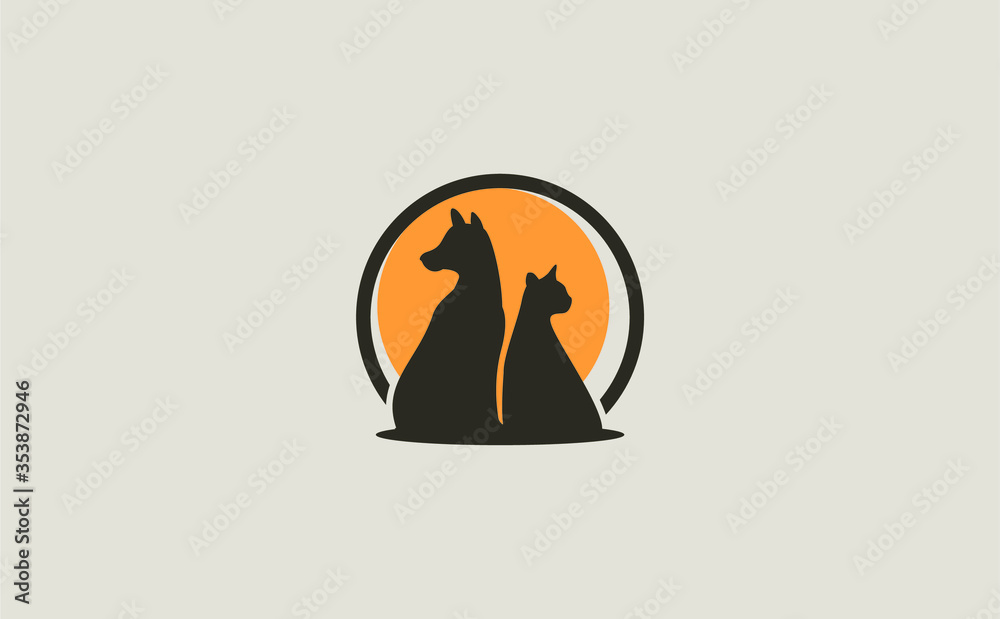 Dog and Cat Pet Shop Vector Logo Template. This logo could be use as ...