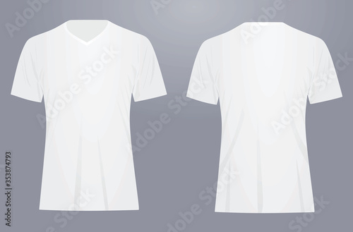 White v neck t shirt. vector illustration