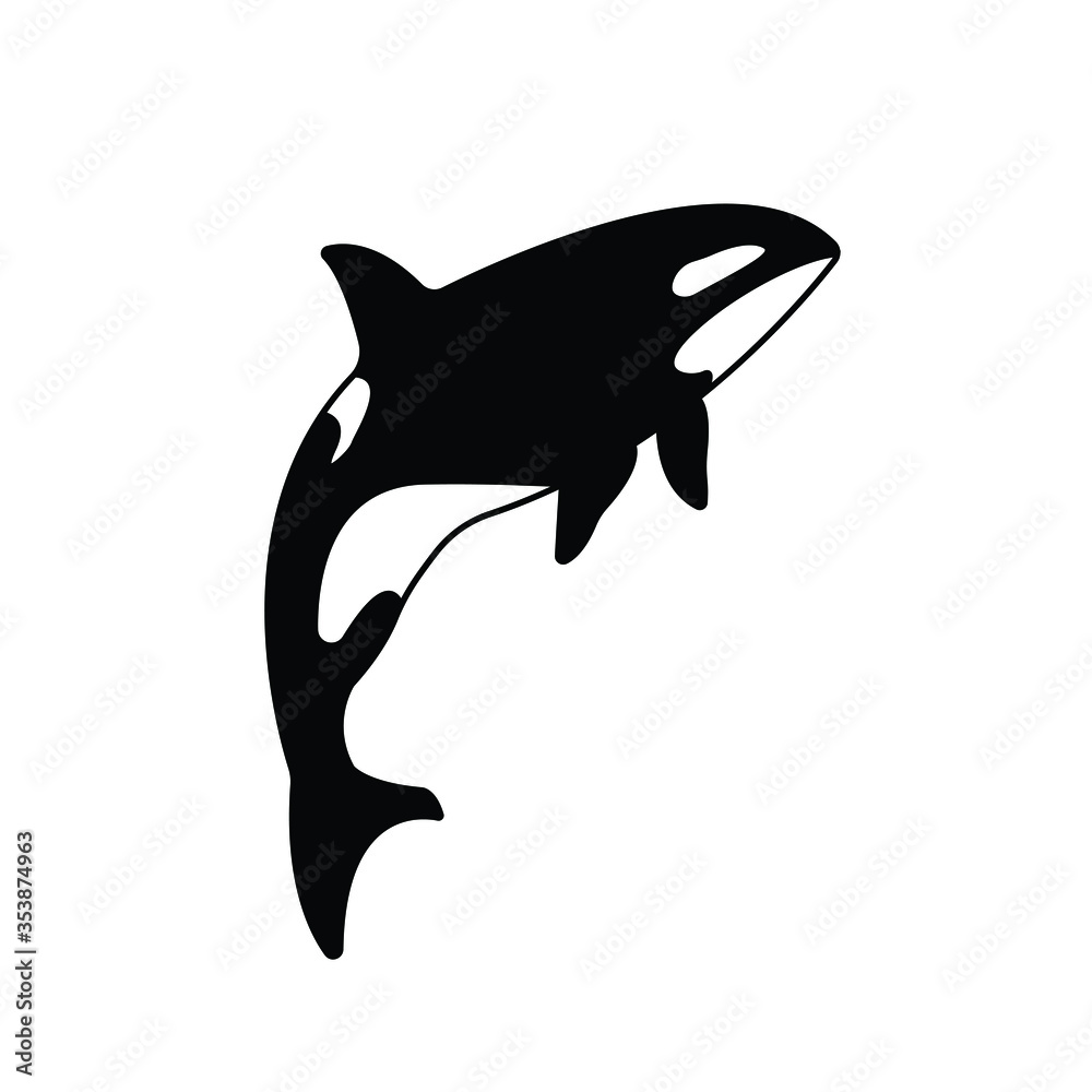 Orca whale Illustration vector simple design Orca whale Illustration vector simple design