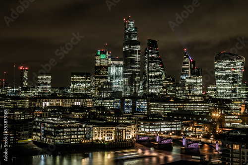 Vista aérea del barrio financiero de Londres