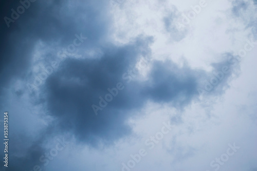 Blue sky with storm clouds. Natural background.