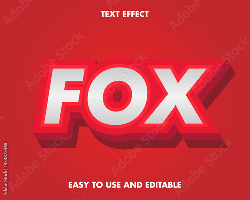 Fox text effect, editable text and easy to use
