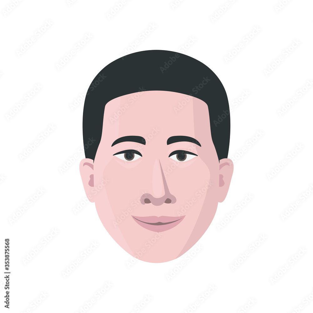 Asian face in modern flat style vector, simple people concept on white background for your design work, presentation, website or others. Asian face in modern flat style vector, simple people concept on white background for your design work, presentation, website or others.