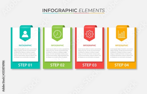 Presentation business infographic template with 4 options. Vector illustration.
