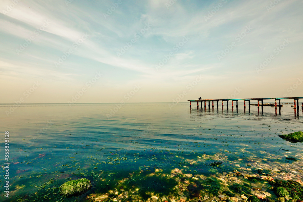 sea pier pillar, nature, no people, background