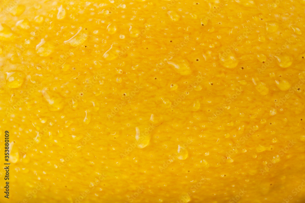 Fresh Yellow mango skin with water drop background, Mango juice and textured concept. Fresh Yellow mango skin with water drop background, Mango juice and textured concept.