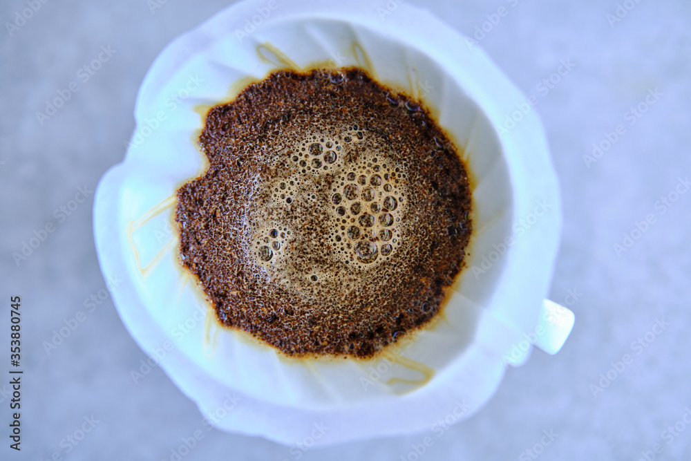 Brewing pour over coffee with a coffee dripper Brewing pour over coffee with a coffee dripper