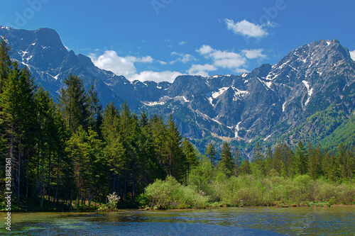 mountain landscape with lake, Grünau Austria