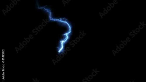 Lightning Electricity Effect, Light Beam Abstract Animation Pack. Matte Channel Video. High Quality 4K Resolution.