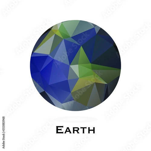 polygonal globe. Planet earth with Polygonal style. Low polygon Vector illustration. The earth before Pollution. 