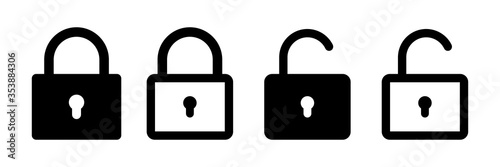 Lock vector icon. Security symbol. Lock web button design. Security system. Vector isolated lock icon. photo