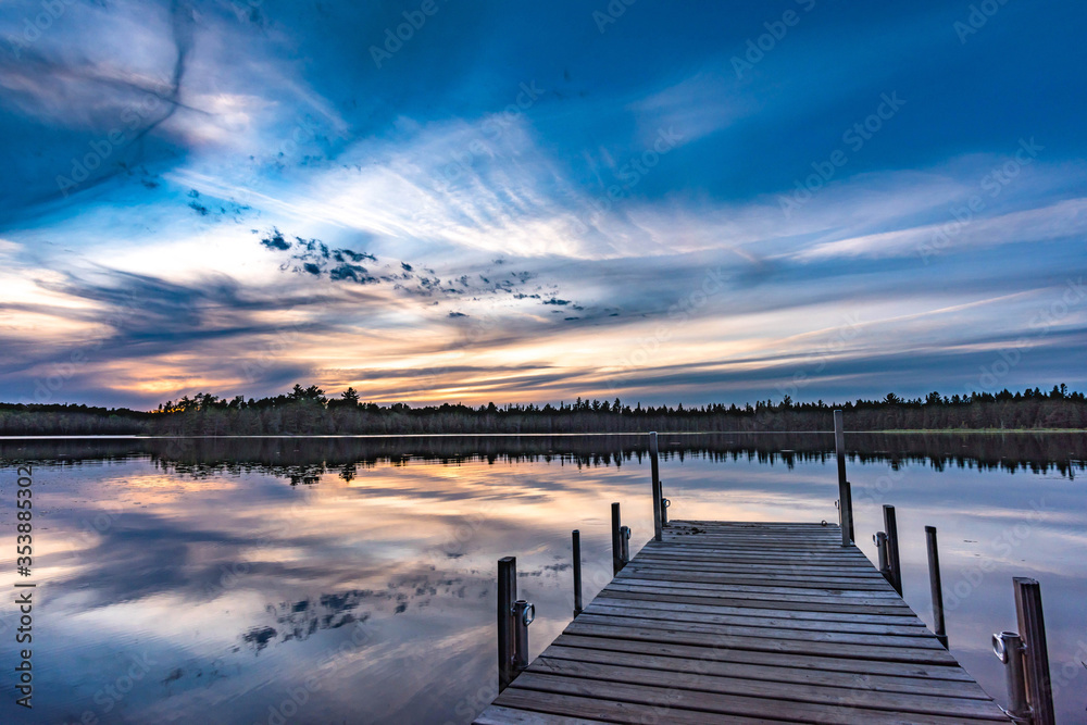 Blue Sunset on the Lake