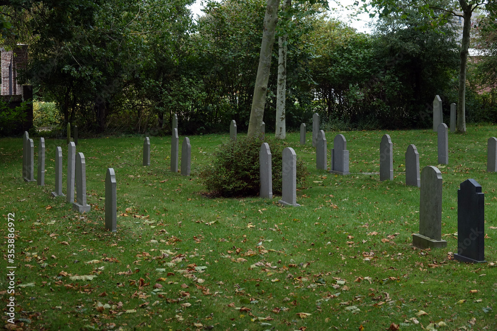 Naklejka premium Friedhof in Westkapelle, Niederlande