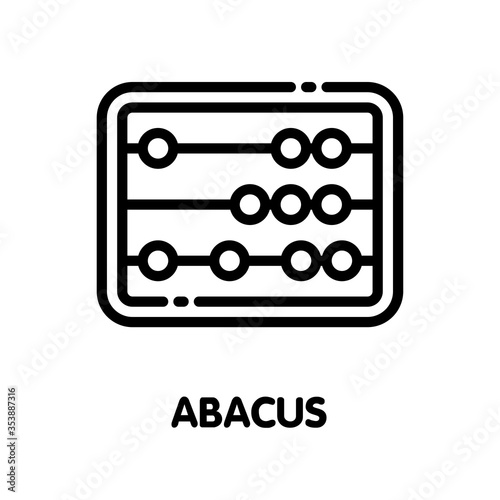 Abacus outline icon style design illustration on white background