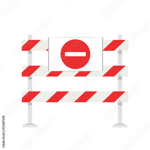 Barricade block vector. fence vector. wallpaper. free space for text.