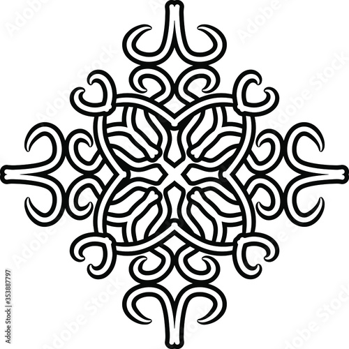 Beautiful vector figure with elegant monograms. Antistress coloring for everybody.