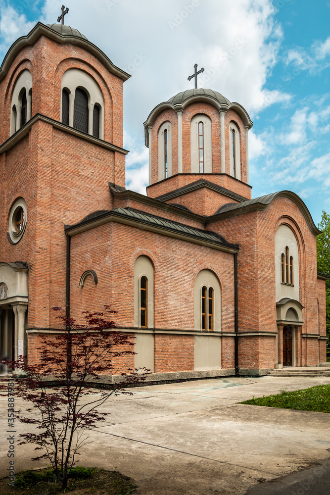 Serbian orthodox church in Belgrade. Close up.