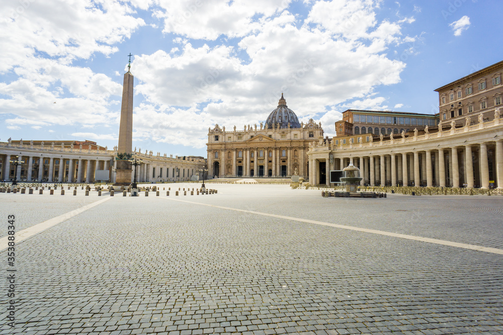 Saint Peter's Basilica and square in Vatican City, Rome, Italy