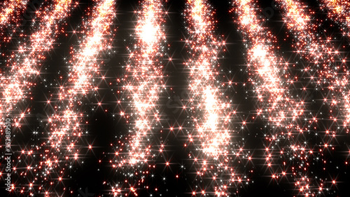 Canvas Print Light waterfall fireworks star particle 3D illustration background