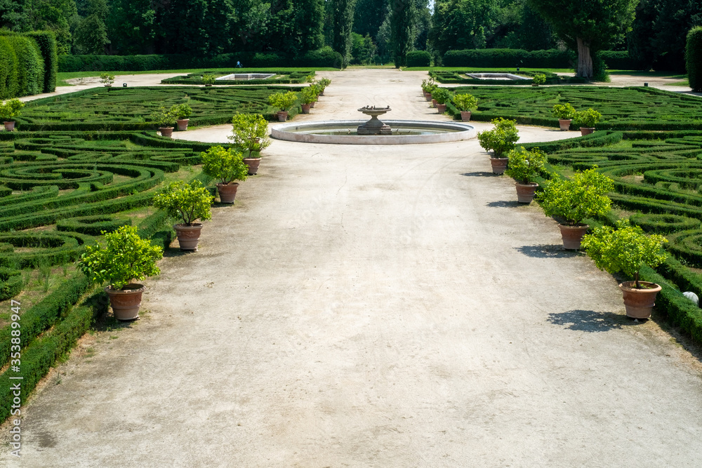 Italian garden of the Reggia di Colorno, in the province of Parma, Italy