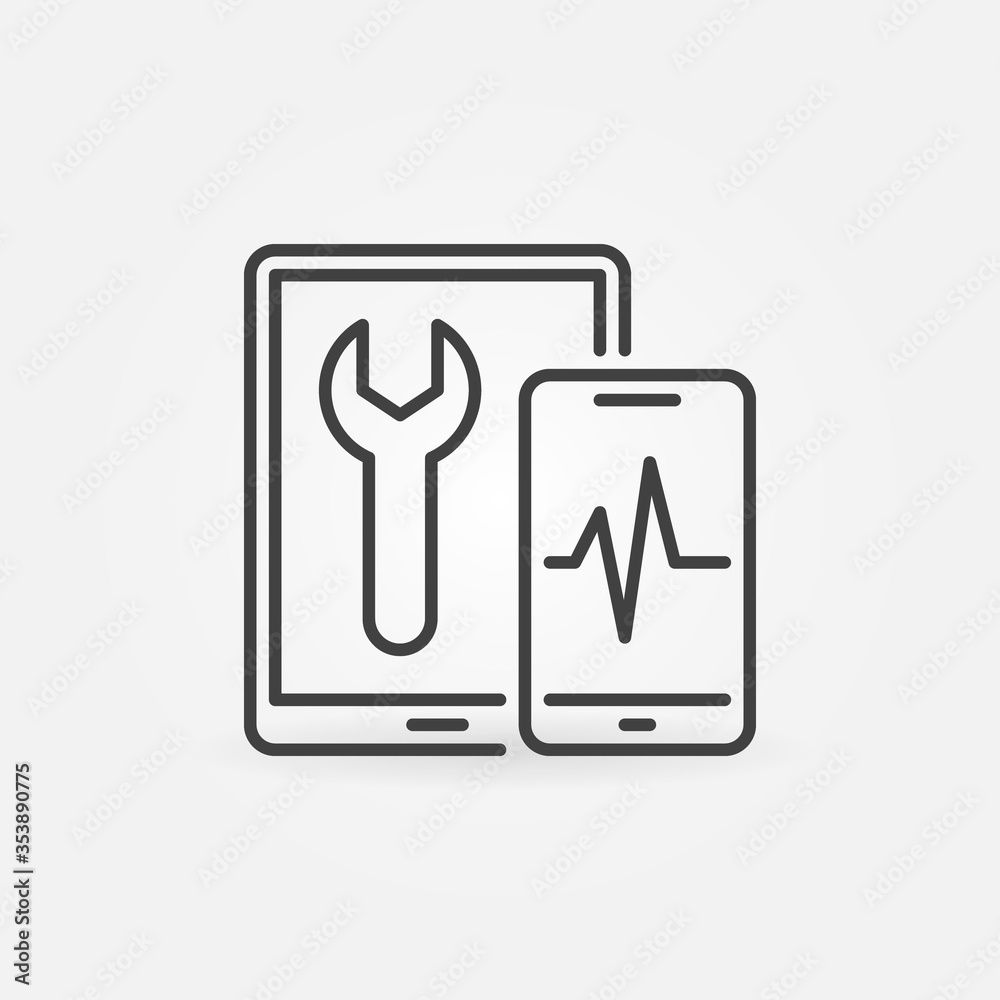 Gadgets Repair vector outline concept minimal icon or logo element Gadgets Repair vector outline concept minimal icon or logo element