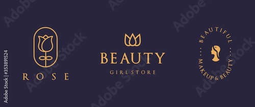 Feminine logo collection with minimalist style