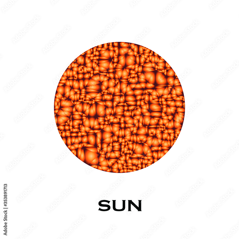 Sun. Triangle polygonal sun in solar system planet. Low polygon vector ...