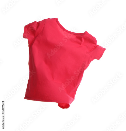 Pink t-shirt isolated on white. Stylish clothes