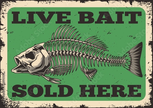 Fishing shop advertising vintage template