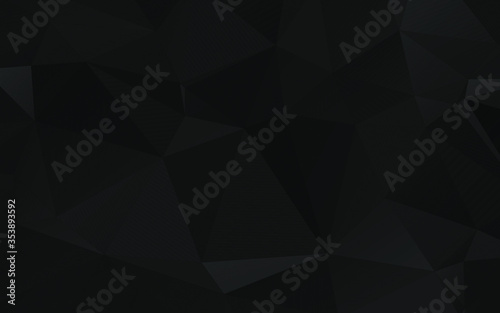 Modern Polygonal shapes background, low poly triangles mosaic, black crystals backdrop, vector design wallpaper. High technology concept. 