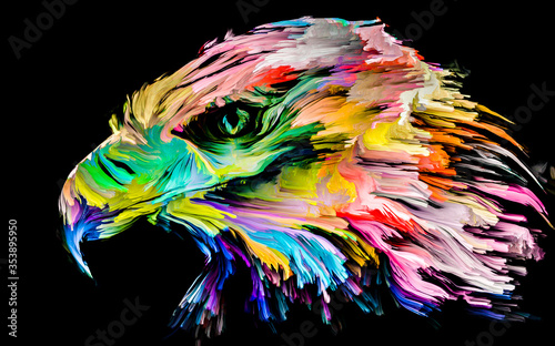 Fotografia Bird of Color Paint