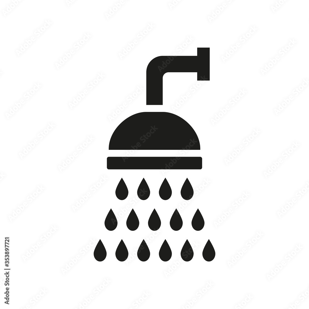 Shower icon on white background. Shower icon on white background.