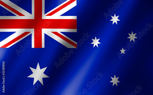 3D rendering of the waving flag Australia
