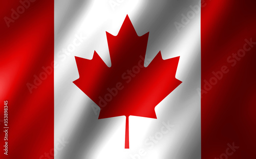3D rendering of the waving flag Canada